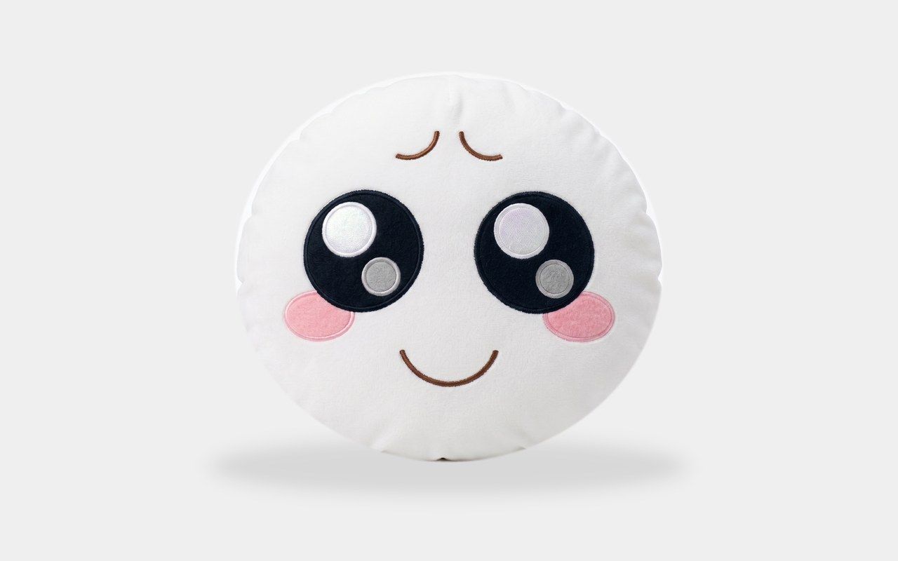 Takara custom shaped character face pillow with plush fabric and detailed embroidery