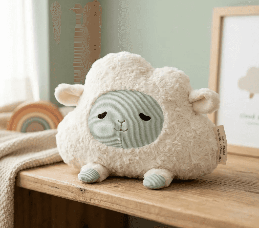 Soft pastel sheep plushie, a Takara original concept for a new plush brand