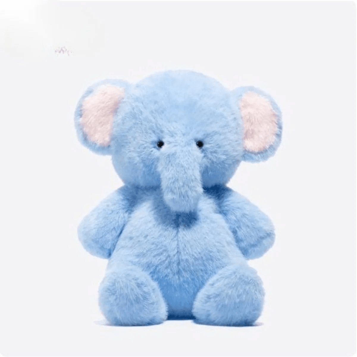 Blauer Plüschelefant von Takara im Profil, mit dreidimensionalem Schnitt
