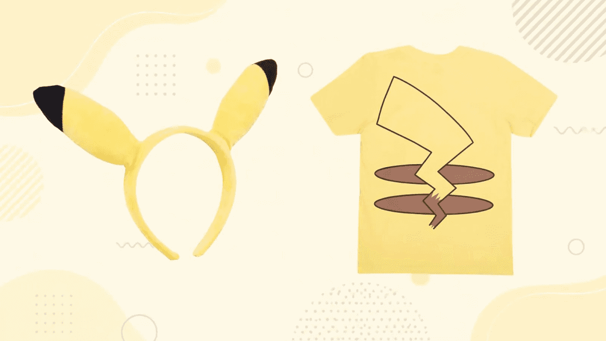 Pikachu-Ohren-Haarreif und T-Shirt mit Pikachu-Schwanz-Print aus der Pokémon-Bekleidungslinie