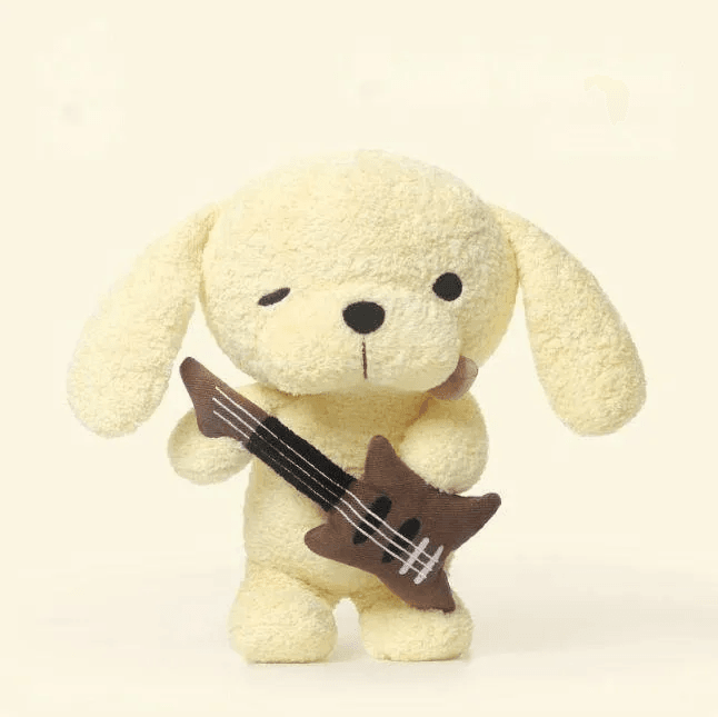 Plüschtier Hund am Bass, Hunde-Band, 27 cm