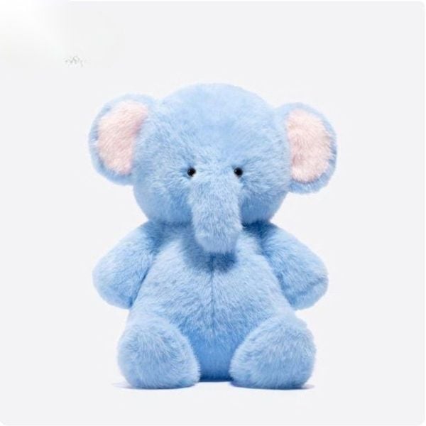 Takara custom blue elephant plush toy profile showing dimensional pattern construction