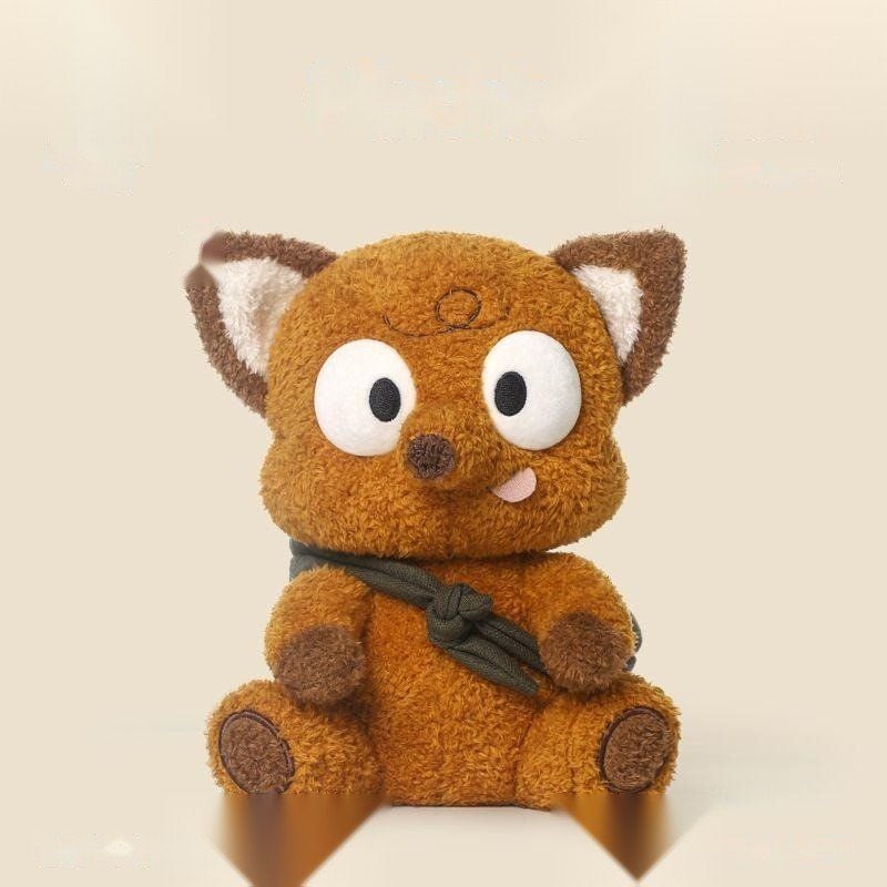 Mischief Squad big-eyed fox plush toy with sash, 23cm