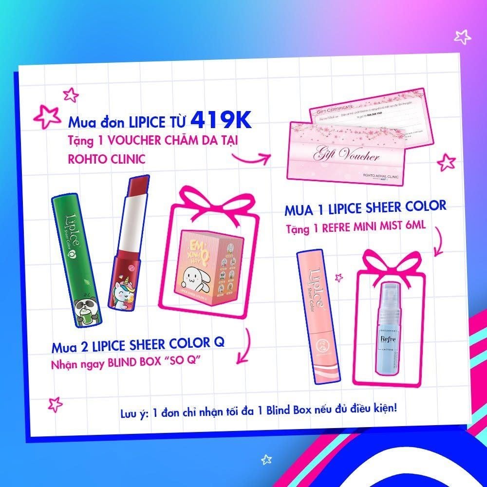 LipIce Sheer Color Q 블라인드박스 구매 증정 이벤트 프로모션 카드