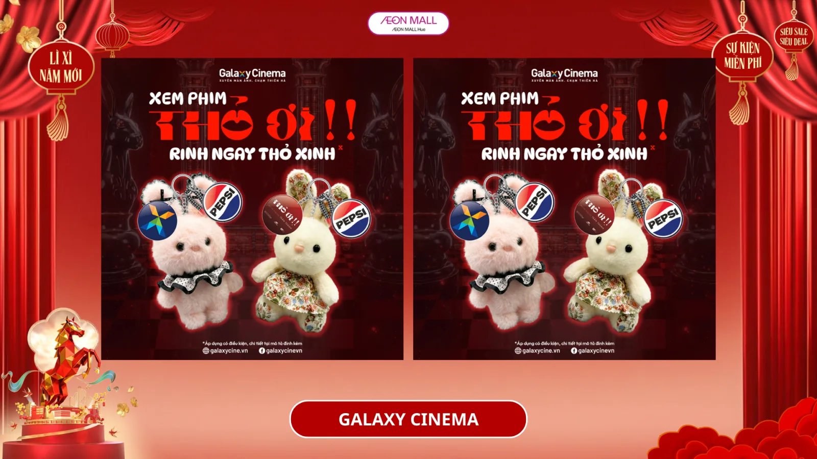Galaxy Cinema 'Thỏ Ơi' movie merchandise plush keychains by Takara