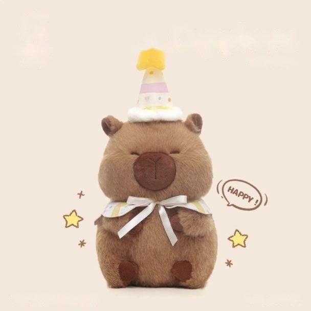 Birthday Capybara - thú bông OEM 34cm, sản xuất bởi Takara
