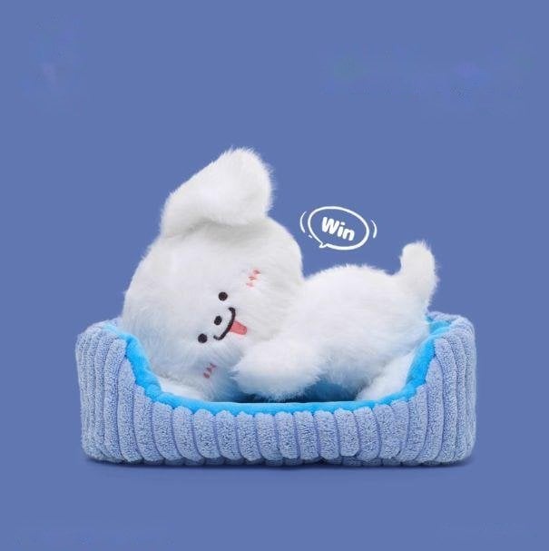 Laid-back (White Dog) - thú bông OEM 18cm, sản xuất bởi Takara