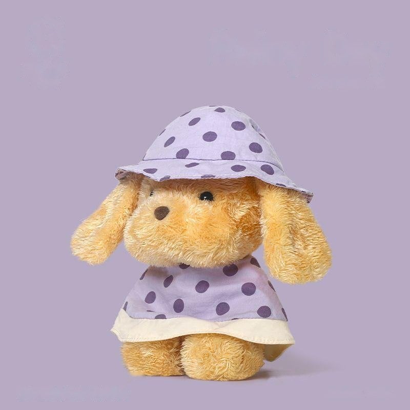Rainy Day Series - Purple Polka Dot Hat Puppy - thú bông OEM 31cm, sản xuất bởi Takara