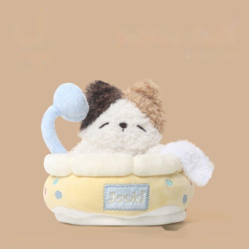 Milk Puff Meow - thú bông OEM Mô hình 14cm, bồn tắm 15.5cm, sản xuất bởi Takara